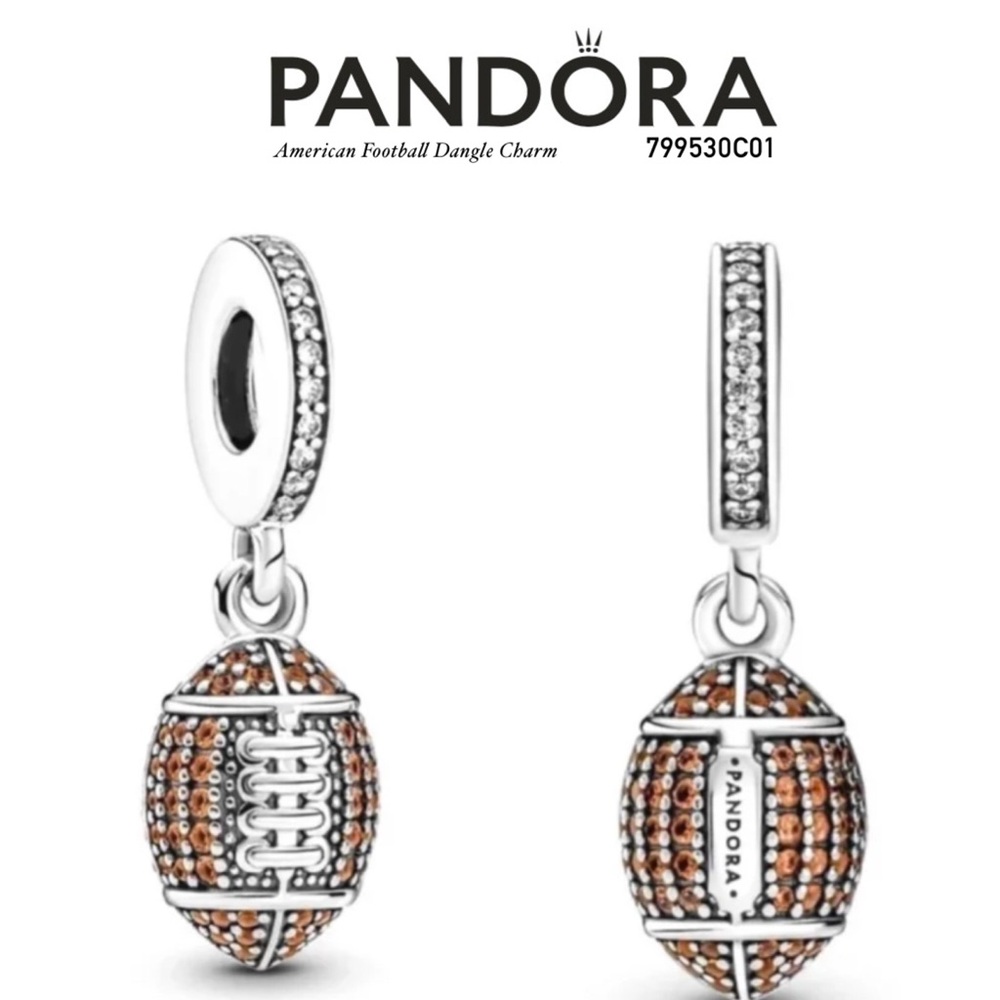 PANDORA American Football Dangle Charm w/box